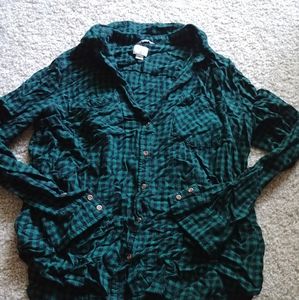 Green and Black Plaid shirt